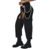 Assless Chaps for Women - Black Rave Pants with Belt, High Waist, Crotchless, Buckle Chain, Hollow Out, Streetwear Y2K EDM Festival UFO Dance Pants #2 S view 3