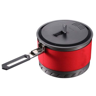 NEWCES Camping Cookware Set Lightweight Multifunction Pots Camping Outdoor Picnic Cookware for Backpacking Hiking Picnic Outdoor Pots & Pans (Color : Red, Size : 11.5cm*18cm)