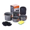 NEWCES Camping Cookware Set Outdoor Ultra-Light Portable Picnic Cookware Camping Non-Stick Cookware Set 2-3 Person Set Hard Alumina Pots & Pans view 1