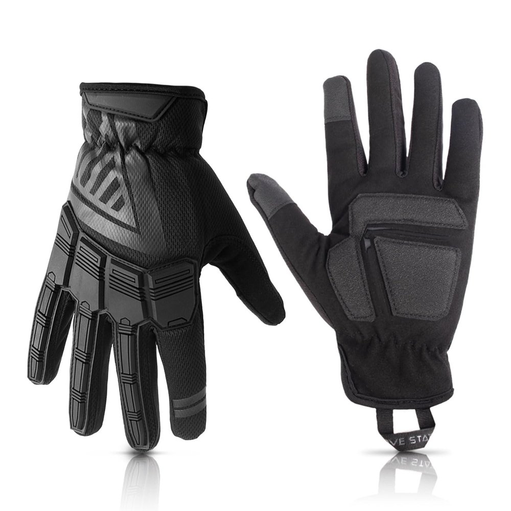 Glove Station - Impulse Guard Tactical Gloves for Men - Touch Screen Working Gloves Ideal for Sports & Outdoors, Motorcycle and Hunting - Black, Small