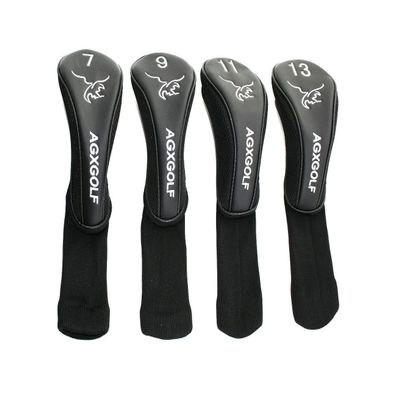 AGXGOLF Long Neck Head Covers for 7, 9, 11 & 13 Fairway Woods : Fits Left or Right Hand All Brands. Black w/White Embroidery; Keep Your Golf Clubs Safe