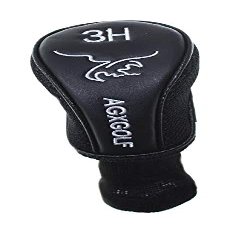 AGXGOLF Long Neck Head Covers for #3 Hybrid Iron : Fits Left or Right Hand All Brands. Black w/White Embroidery; Keep Your Golf Clubs Safe