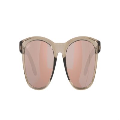 Costa Del Mar Womens Aleta Round Sunglasses, Taupe Crystal/Copper Silver Mirrored Polarized 580P, 54 mm