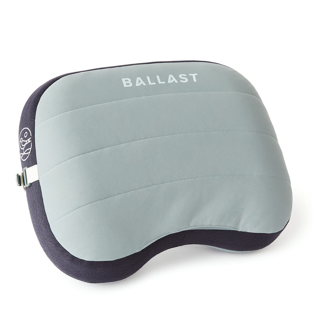 Ballast Beach Pillow Comfy, Durable & Compact, Stays Put on Windy Beaches with Patented Sand Pouch, Inflatable Pillow for Beaches, Pools, Camping, Festivals and Travel (Moonlight Grey)