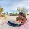 Ballast Beach Pillow  Comfy, Durable & Compact, Stays Put on Windy Beaches with Patented Sand Pouch, Inflatable Pillow for Beaches, Pools, Camping, Festivals and Travel (Moonlight Grey) view 4