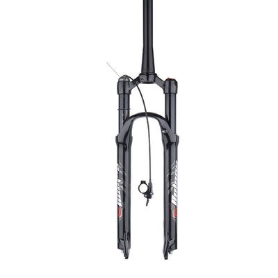 BOXKAT Air Fork Mountain 26/27.5/29inch, Travel 120mm Straight/Tapered Tube Bike Magnesium Alloy Suspension Front Forks 1-1/8" (Color : Tapered Remote Lockout, Size : 29)