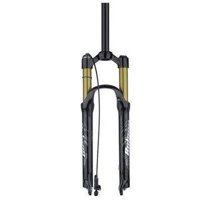 29inch Bike Air Front Fork, Straight/Tapered Tube 26" 27.5" Suspension Forks Threadless Steerer Travel 120mm QR 9mm (Color : Straight Remote Lockout, Size : 29)