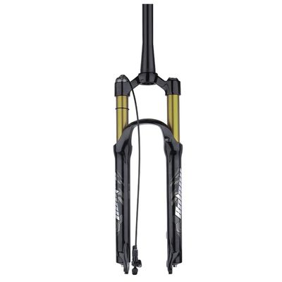 29inch Bike Air Front Fork, Straight/Tapered Tube 26" 27.5" Suspension Forks Threadless Steerer Travel 120mm QR 9mm (Color : Tapered Remote Lockout, Size : 26)