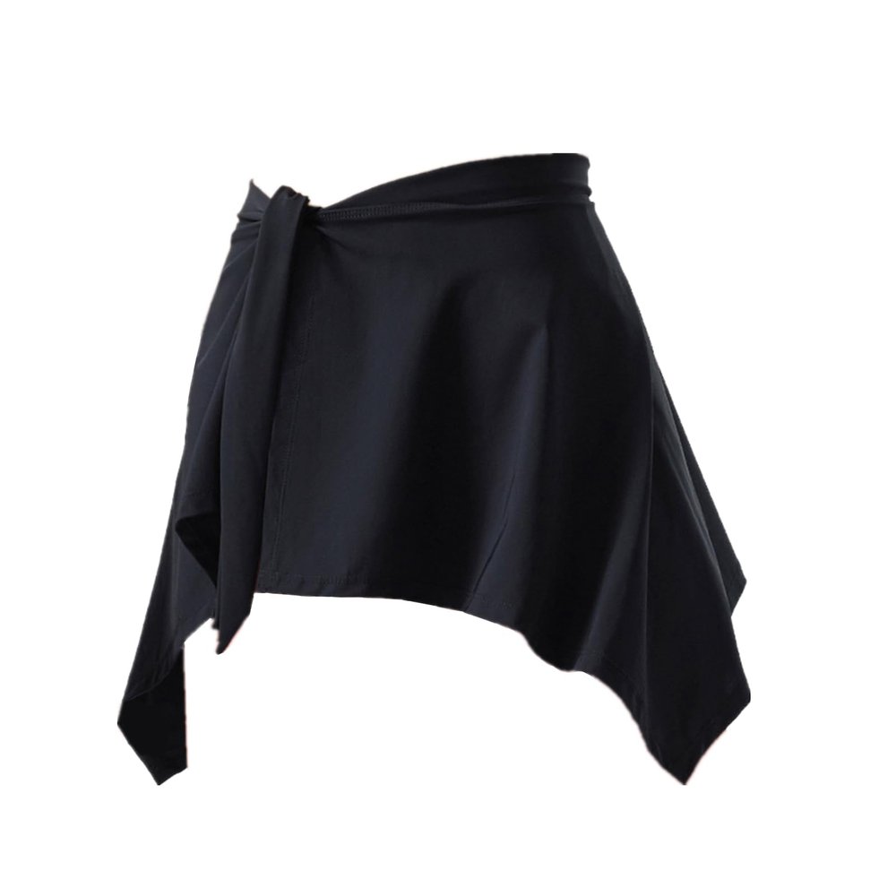 SPYMINNPOO Tennis Athletic Yoga Skirt, One Piece Straps Yoga Ballet Tennis Jogging Skirts Short Skirt Cover Up (Black)