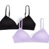 Fruit of The Loom Girls' Big Seamless Soft Cup Bra, Lilac Whisper/Black Hue, 32