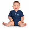 Little King NCAA Short Sleeve Polo Bodysuit Romper-North Carolina-Navy-12 Months view 1