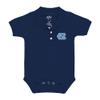 Little King NCAA Short Sleeve Polo Bodysuit Romper-North Carolina-Navy-12 Months view 2