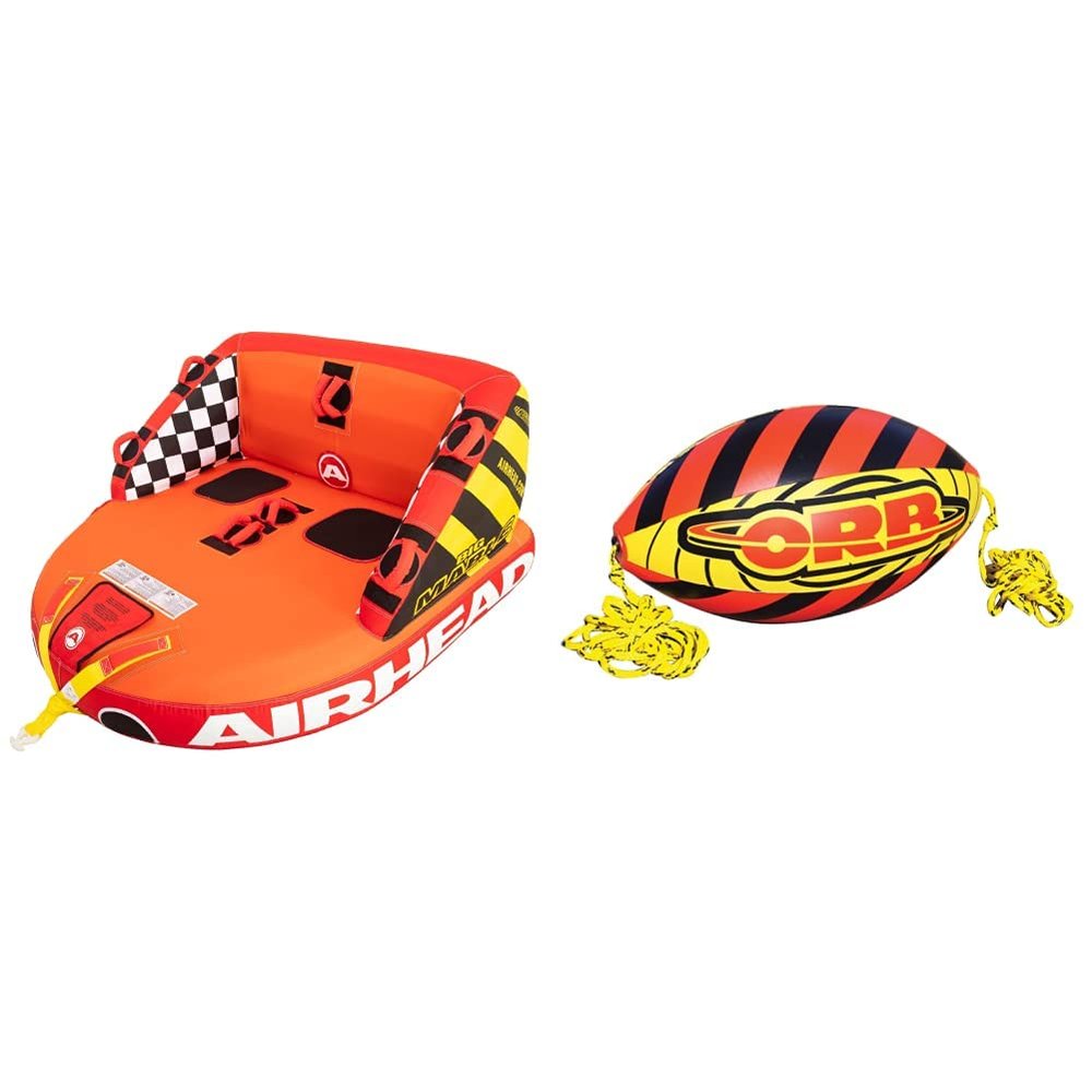 AIRHEAD Big Mable Towable Tube for Boating and Water Sports (1-2 Rider) Orb Towable Tube Rope Performance Ball
