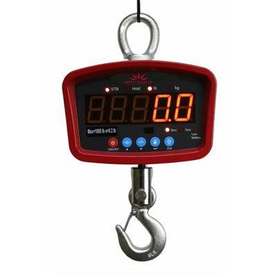 Liberty LS-924 Medium General Purpose Crane Scale for Luggage Weight Suitcase Hunting Farm Bike Bow Fish Weight Fishing Scale, Digital Hanging Scale (LED Display) (500 lb x 0.1 lb)
