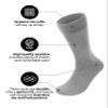 Feraricci Solid Color Polyester Socks for Men, Casual and Formal Attire Mid Rise Mens Crew Socks - Grey view 4