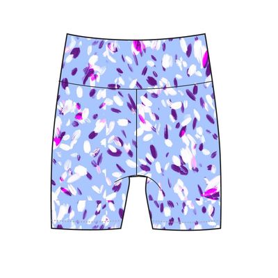 Bloch Girls Nicole Bike Shorts, Pale Blue Petals, 8