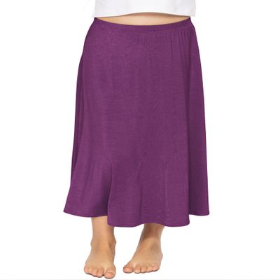 Girl's A-Line Skirt Ankle Length Purple Large