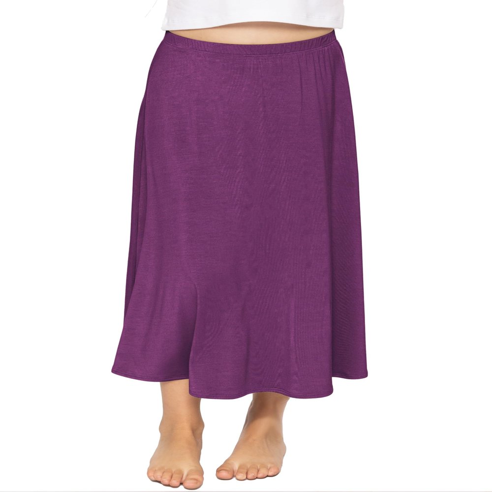 Girl's A-Line Skirt Ankle Length Purple Large
