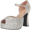 Ellie Shoes Women's 5" Heel Silver Open Toe Shoe with Ankle Strap Costume Footwear, 9 view 1