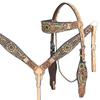 HILASON Western Horse Headstall Breast Collar Leather Tan view 1