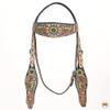 HILASON Western Horse Headstall Breast Collar Leather Tan view 2