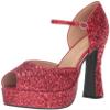 Ellie Shoes Women's 5" Heel Red Open Toe Shoe with Ankle Strap Costume Footwear, 8 view 1