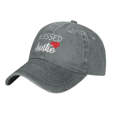 Kkaingg Hat Blessed Auntie Baseball Cap for Men Women Cowboy hat Trucker Hat Golf Dad Cap Fishing hat Gray