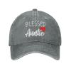 Kkaingg Hat Blessed Auntie Baseball Cap for Men Women Cowboy hat Trucker Hat Golf Dad Cap Fishing hat Gray view 2
