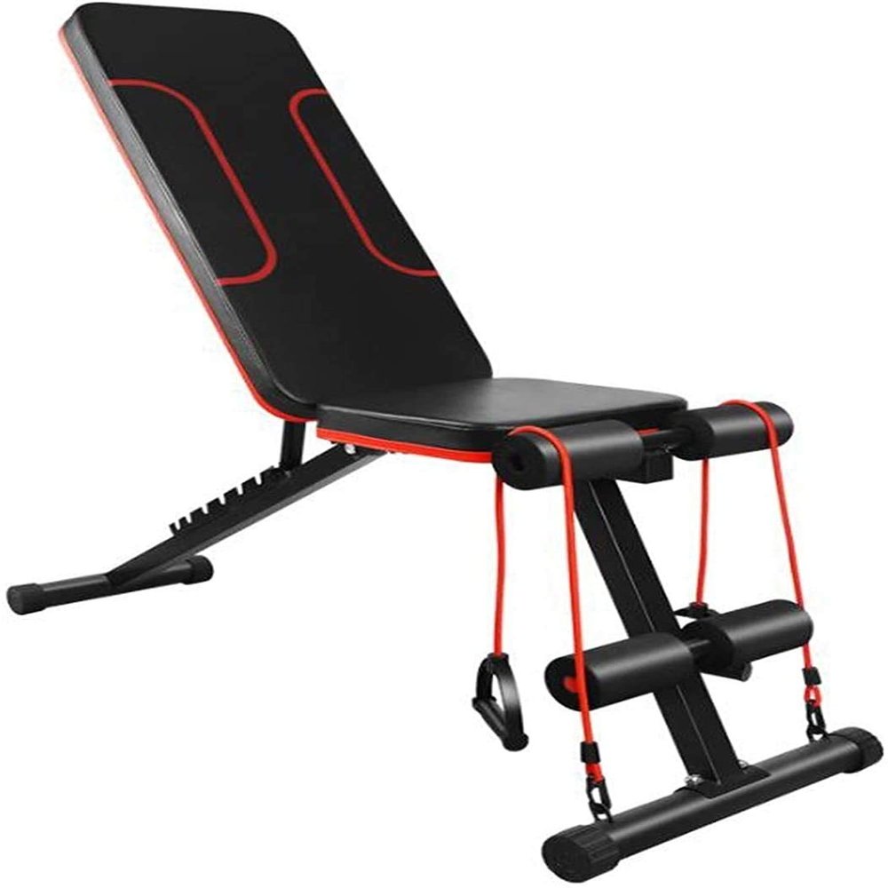 FSunKoFu Adjustable Weight Bench Workout Bench Weight Bench Adjustable Workout Bench Weight Lifting Sit Up Abdominal Bench Bold Square Tube Support with Pull Rope