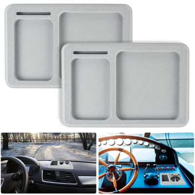 2 Pcs Boat Dash Pad,Multi-compartment Design Boat Dash Pad Foam,EVA Foam Boat Dashboard Organizer Accessory Holder for Fishing Boats, Kayaks, Car Dashboards,1510in,Grey