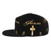 Jesus Christian Faith Cross Gold Flat Bill Brim Four-Sided Printing Baseball Cap Cool Hip Hop Trucker Hat Men Women Adjustable Baseball Caps view 3