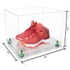 Better Display Cases Acrylic Extra Large Shoe Display Case for Basketball Shoe, Hightop, Soccer & Football Cleats with Clear Case, Green Risers and Clear Base 18" x 14" x 12" (A014/V60) view 2