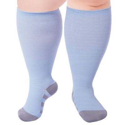 Ancrina Plus Size Compression Socks for Women & Men Wide Calf 15-20 mmhg Knee High Support Socks for Running