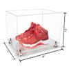 Better Display Cases Acrylic Extra Large Shoe Display Case for Basketball Shoe, Hightop, Soccer & Football Cleats with Clear Case, Gold Risers and Clear Base 18" x 14" x 12" (A014/V60) view 2