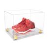 Better Display Cases Acrylic Extra Large Shoe Display Case for Basketball Shoe, Hightop, Soccer & Football Cleats with Clear Case, Yellow Risers and Clear Base 18" x 14" x 12" (A014/V60) view 1
