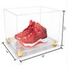 Better Display Cases Acrylic Extra Large Shoe Display Case for Basketball Shoe, Hightop, Soccer & Football Cleats with Clear Case, Yellow Risers and Clear Base 18" x 14" x 12" (A014/V60) view 2