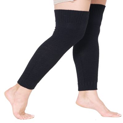 Bharatasya Women Wool Winter Vintage Warm Soft Thick Knit Woolen Stockings For Women (Black)