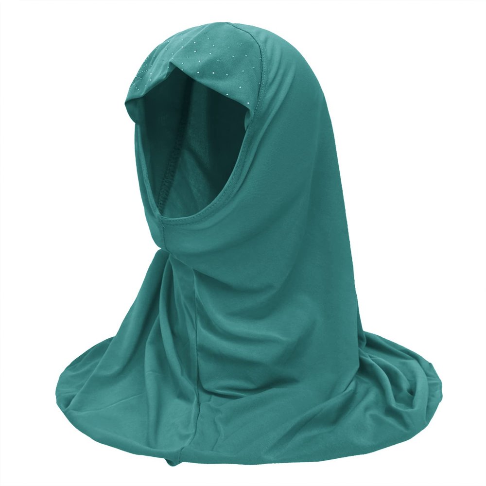 GREUS Girls Hijab Scarf Kids Muslim Headscarf Flower Islamic Arab Head Scarf Wrap One Piece Instant Hijabs for 2-6Y