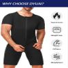 DYUAI Sauna Suits for Men Sauna Sweat Shirt Heat Trapping Vest Full Sauna Shorts Workout Top with Shorts Exercise Fitness(BH7009-01-L) view 2