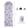 QOOMO Butterfly Printed Camping Sleeping Bags,3 Season Warm & Cool Weather,Lightweight,Waterproof Sleeping Bags for Adults Kids Girls,Traveling,and Outdoors,Camping Gear Equipment,31x90inch view 2