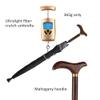 ZCBYBT 2-In-1 Sun Umbrella Carbon Fiber Walking Stick for The Elderly Umbrella Light 365G Anti-Slip Outdoor Walking Stick,Red view 2