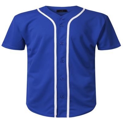 AIRNINE Men's Bandana Print Baseball Jersey Button Down Shirts (S to 5XL) (Blue_J42, 5X-Large)