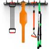 Scpantkend Ribbon Storage Organizers Rack Medal Hanger Display Wall Mount, Black 8 Hooks Awards Ribbons Rack, Home Gym Yoga Storage Organizer for Hanging Yoga Strap/Resistance Bands/Yoga Mat Bag view 2