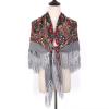 AUDME Oversized Women's Scarf Shawl Wrap Russian Babushka Traditional Retro Ukraine Style Printed tassels Square Scarfs51inx51in view 4