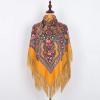 AUDME Oversized Women's Scarf Shawl Wrap Russian Babushka Traditional Retro Ukraine Style Printed tassels Square Scarfs51inx51in view 3