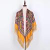 AUDME Oversized Women's Scarf Shawl Wrap Russian Babushka Traditional Retro Ukraine Style Printed tassels Square Scarfs51inx51in view 4