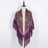 AUDME Oversized Women's Scarf Shawl Wrap Russian Babushka Traditional Retro Ukraine Style Printed tassels Square Scarfs51inx51in view 4