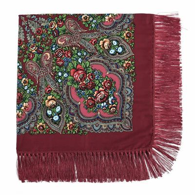 AUDME Oversized Women's Scarf Shawl Wrap Russian Babushka Traditional Retro Ukraine Style Printed tassels Square Scarfs51inx51in