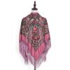AUDME Oversized Women's Scarf Shawl Wrap Russian Babushka Traditional Retro Ukraine Style Printed tassels Square Scarfs51inx51in view 3