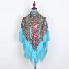 AUDME Oversized Women's Scarf Shawl Wrap Russian Babushka Traditional Retro Ukraine Style Printed tassels Square Scarfs51inx51in view 3